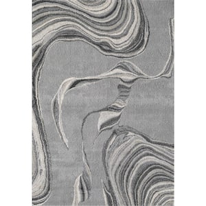 Aria Gray 5 ft. x 8 ft. Marbled Modern Area Rug