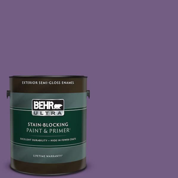 BEHR ULTRA 1 gal. #650B-7 Mystical Purple Semi-Gloss Enamel Exterior Paint & Primer