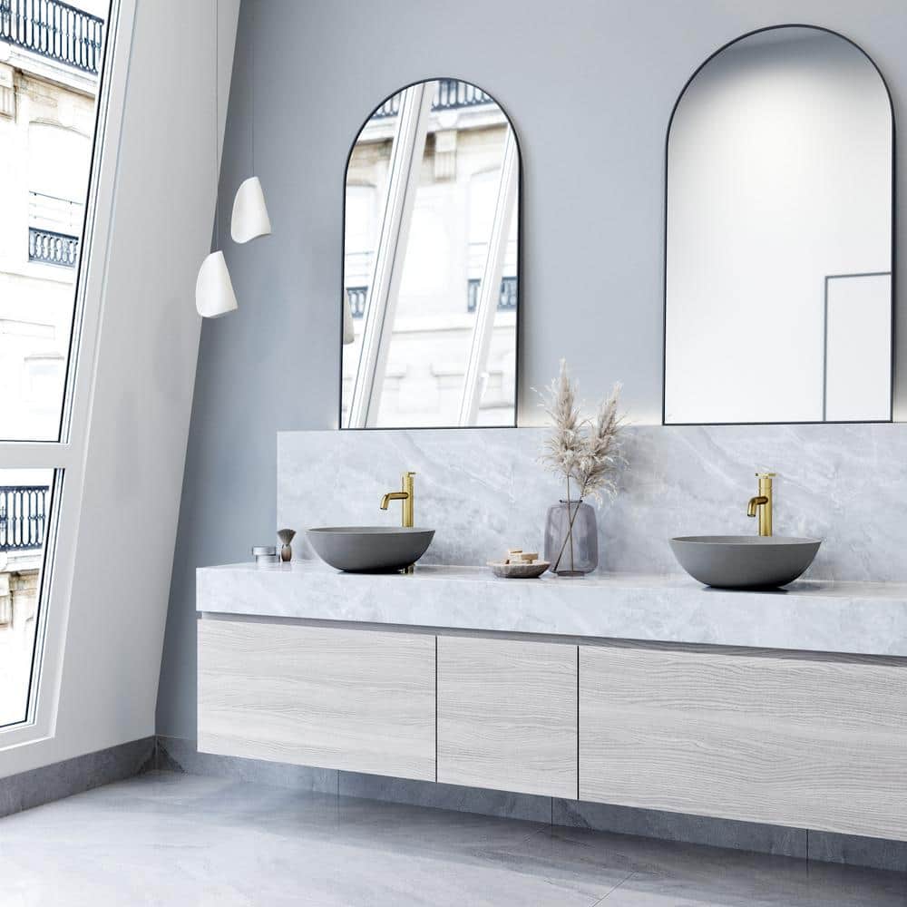Ravenna Gothic 16" Gray Concrete Round Vessel Sink