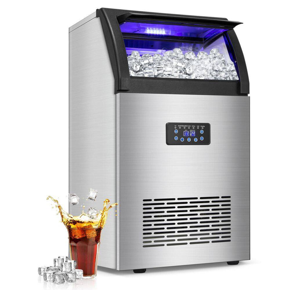 14.17 in. 80 lb./24H Full Size Cubes Freestanding Commercial Ice Maker in Stainless Steel with Dual Water Supply Options price history on PriceWatchPro