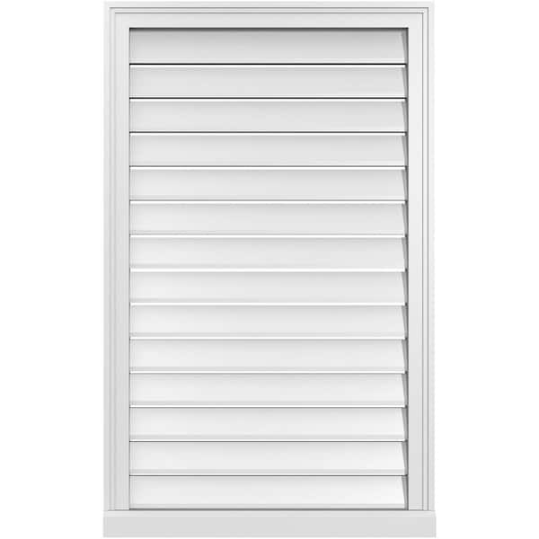 Ekena Millwork 26" x 42" Vertical Surface Mount PVC Gable Vent: Functional with Brickmould Sill Frame