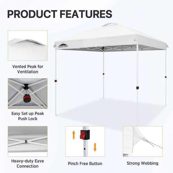 EAGLE PEAK 8 ft. x 8 ft. Straight Leg Instant Canopy Pop Up Tent 