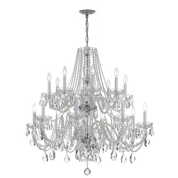 Crystorama Traditional Crystal 16-Light Polished Chrome Crystal Chandelier