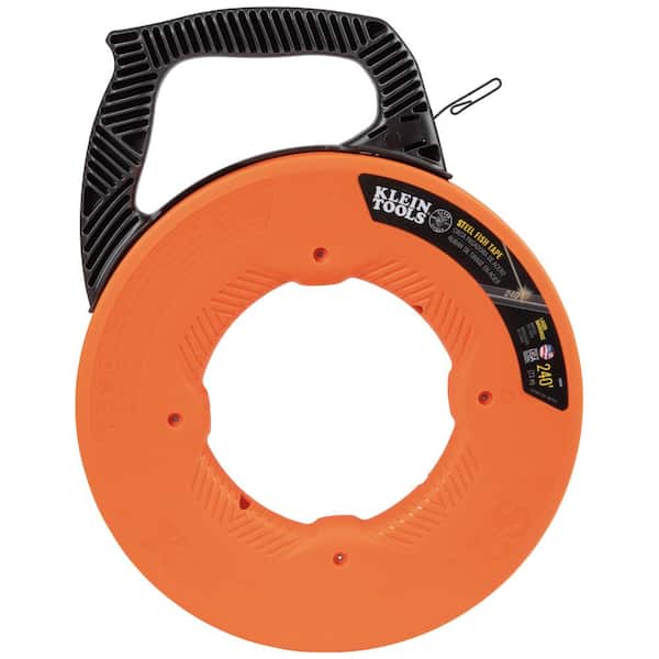 250 FT Fish Tape Spring-Steel Fish Tape Reel,with High Impact Case High strength
