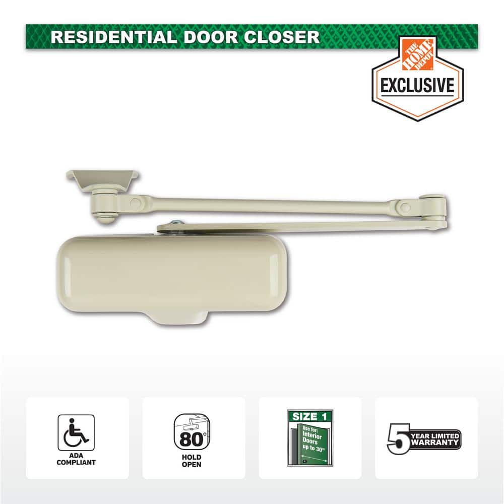 Universal Hardware Light-Duty Ivory Aluminum Residential Hold-Open