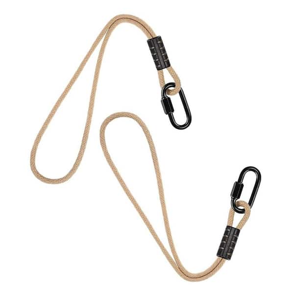 12ft Tree Swing Rope for Hammock Chair Hanging Kit with Carabiner for Indoor Outdoor Camping Accessories Beige 2-Pack