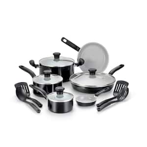 T-fal 12-Piece Nonstick Titanium Cookware Set with Lids in Red B062SC64 -  The Home Depot
