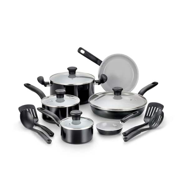 T-fal Initiatives 14-Piece Aluminum Ceramic Nonstick Cookware Set