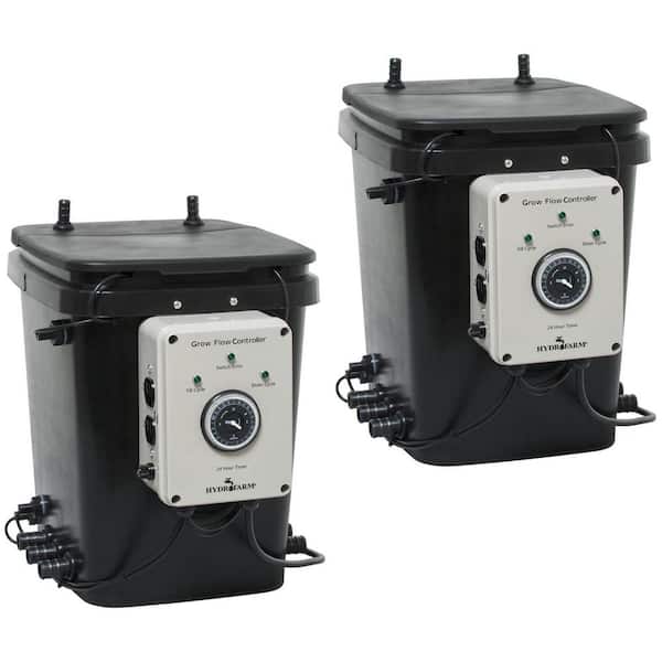 Active Aqua (2) Hydrofarm Plastic Grow Flow Ebb & Gro Controller Units w/2 Pumps: GFO7CB