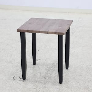 Outdoor Patio Brown Square Dining Side Table with Wood Grain Top (1-Pack)
