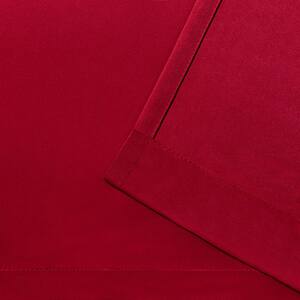 Sateen Chili Red Solid Woven Room Darkening Grommet Top Curtain, 52 in. W x 96 in. L (Set of 2)