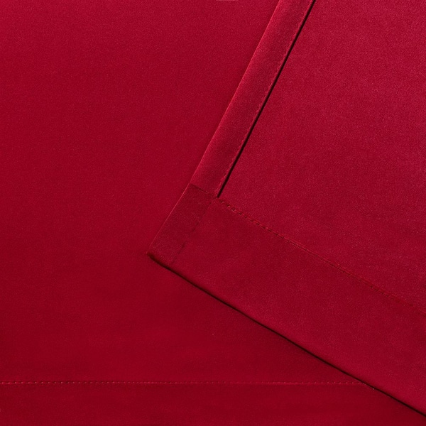 Sateen Chili Red Solid Woven Room Darkening Grommet Top Curtain, 52 in. W x 108 in. L (Set of 2)
