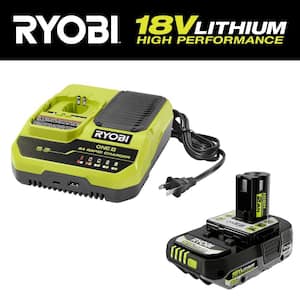 ONE+ 18V 8A Rapid Charger with ONE+ 18V 2.0 Ah Lithium-Ion HIGH PERFORMANCE Battery