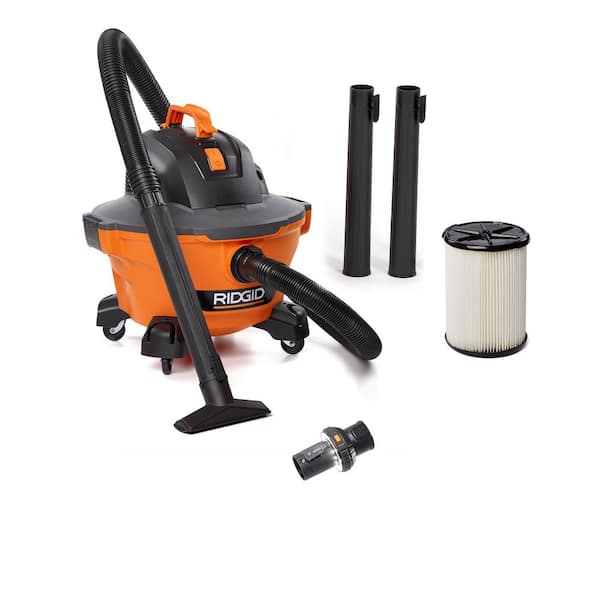 6 Gal. 3.5 Peak HP NXT Shop Vacuum HD0600 Wet Dry Vac with General Debris Filter, Hose, Accessories and LED Cuff