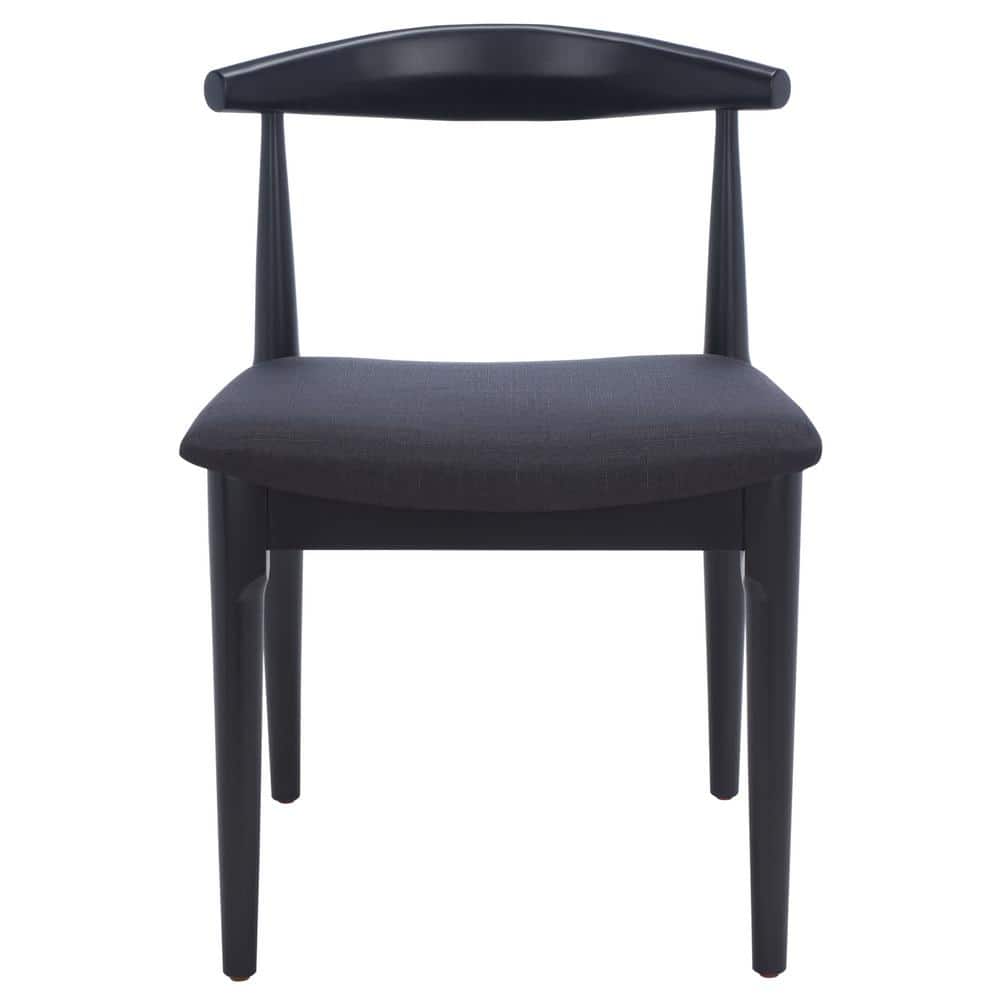 Lionel Retro Black Upholstered Wood Dining Chair Set