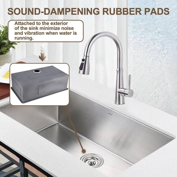ALEASHA 30 in. Drop-In/Undermount Single Bowl 16 Gauge Stainless