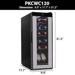 12-Bottle Home Wine Cooler Fridge Smart Wine Cooler Chilling Refrigerator with Digital Touchscreen Control