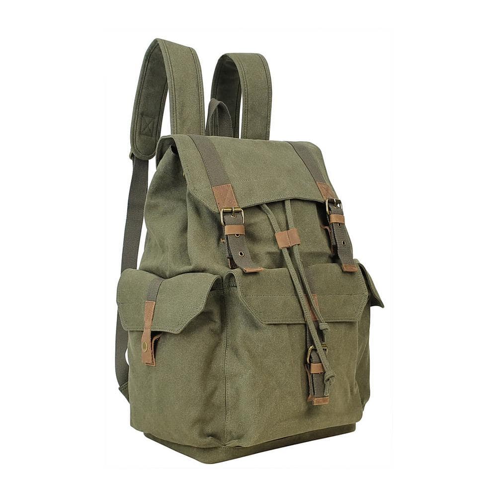 20 in. Green Large Sport Washed Canvas Backpack