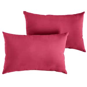 Sunbrella Hot Pink Rectangular Outdoor Knife Edge Lumbar Pillows (2-Pack)