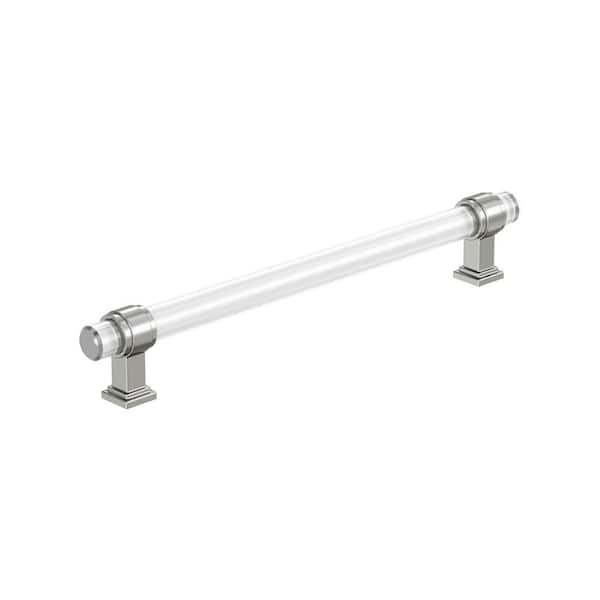Glacio 8 in. (203mm) Modern Clear/Polished Chrome Bar Cabinet Pull