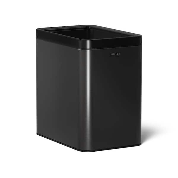 KOHLER 25-Liter Open-Top Trash Can in Black Stainless 31314-BST