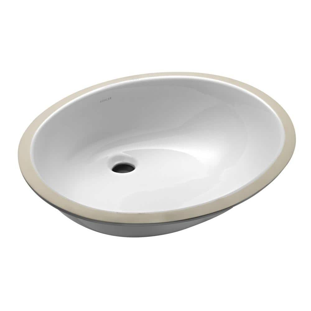 Kohler Caxton Vitreous China Undermount Bathroom Sink With Glazed Underside In White K 2211 G 0 The Home Depot