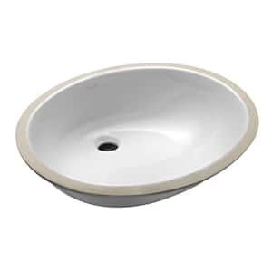 Caxton 21-1/4 in. Vitreous China Undermount Vitreous China Bathroom Sink in White with Glazed Underside