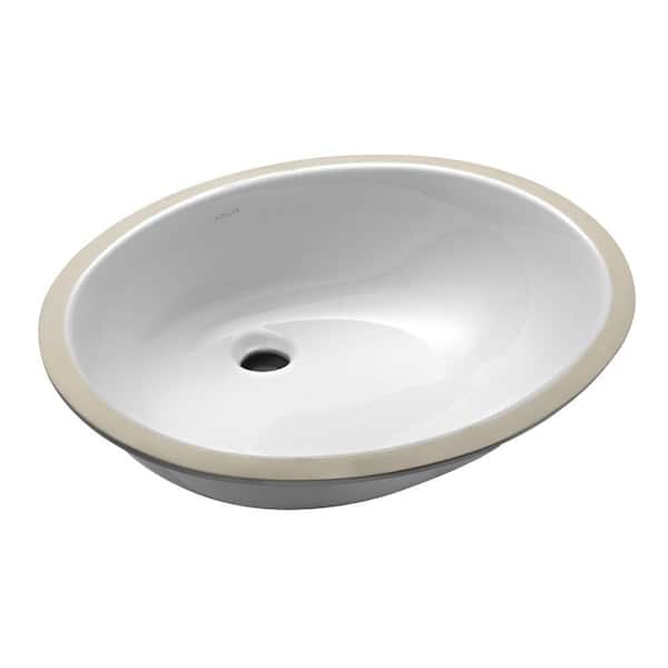 KOHLER Caxton 21-1/4 in. Vitreous China Undermount Vitreous China Bathroom Sink in White with Glazed Underside