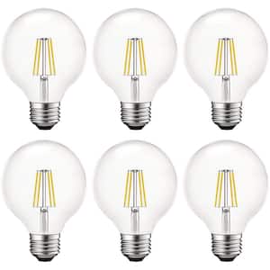 60-Watt Equivalent G25 Dimmable Edison LED Light Bulbs UL Listed 5000K Bright White (6-Pack)
