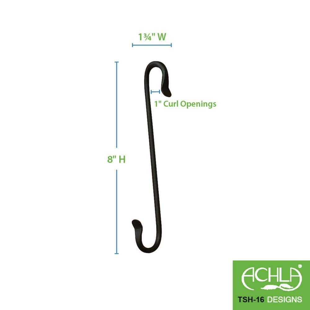 Black Metal 8-Inch Multi-Use S-Hook Set