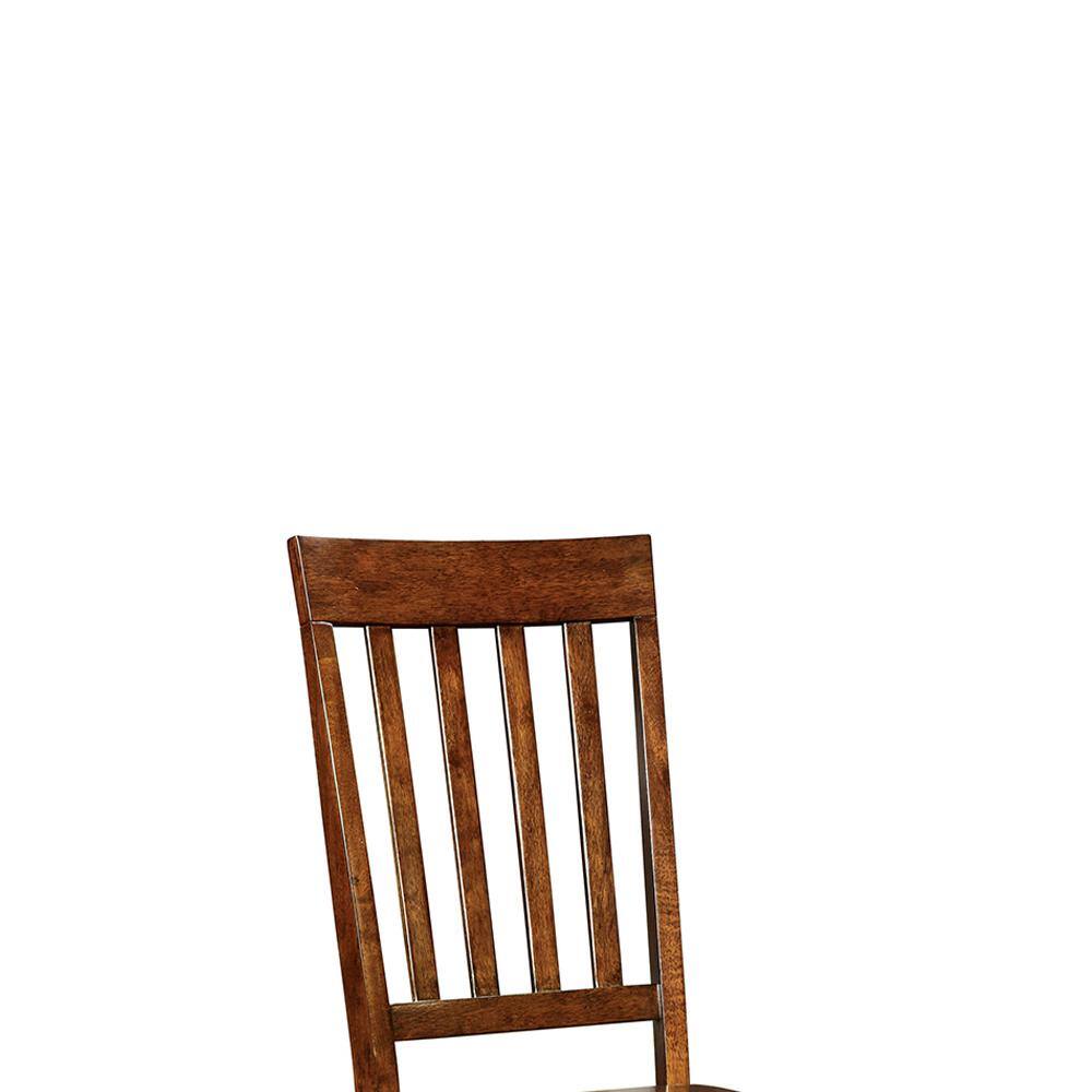 Dark Oak Slat Back Transitional Side Chair