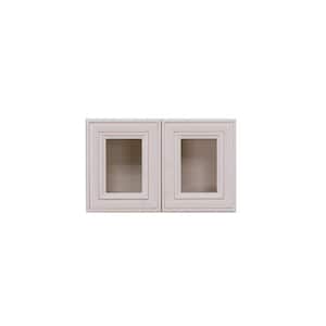 Princeton Assembled 24 in. x 12 in. x 12 in. Wall Mullion Door Cabinet with 2 Doors in Creamy White Glazed