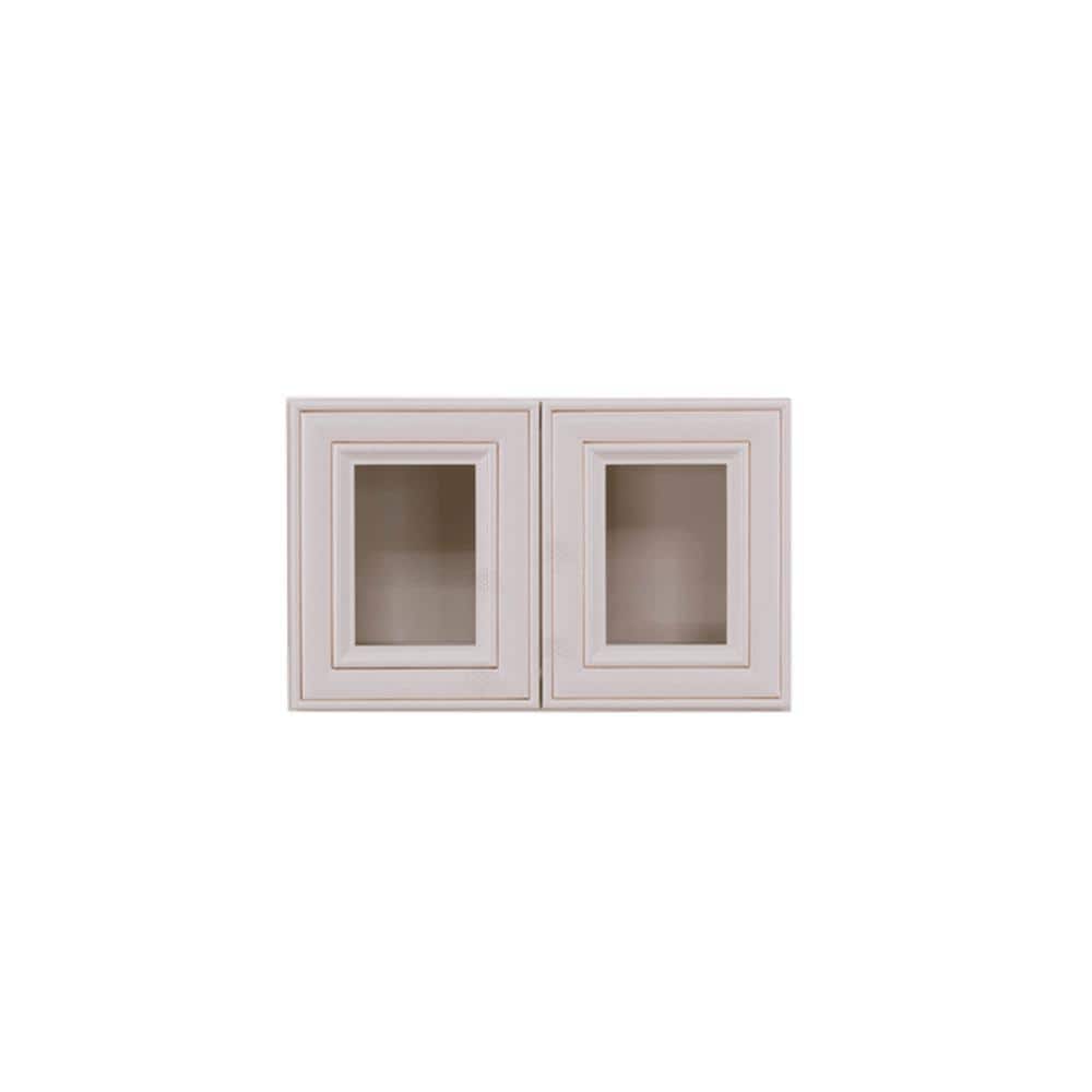 Princeton Assembled 24 in. x 15 in. x 12 in. Wall Mullion Door Cabinet with 2 Doors in Creamy White Glazed price history on PriceWatchPro