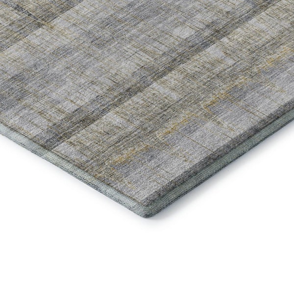 Mayfield Premium Machine Washable Indoor/Outdoor Geometric AMF629 Gray 1 ft. 8 in. x 2 ft. 6 in. Area Rug