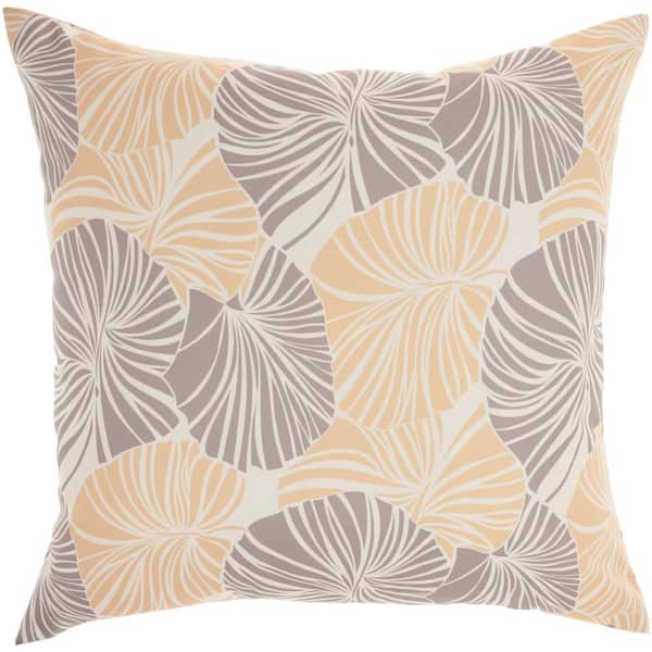 Waverly Gray 20 in. x 20 in. Indoor/Outdoor Throw Pillow