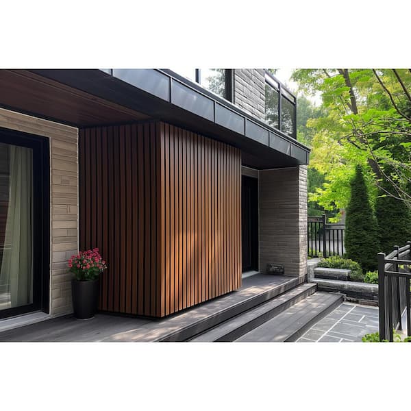 Ejoy - 8.5 in. x 106 in. x 1 in. Composite Cladding Siding Outdoor Wall Panel Board in Light Teak Color (Set of 2-Piece)