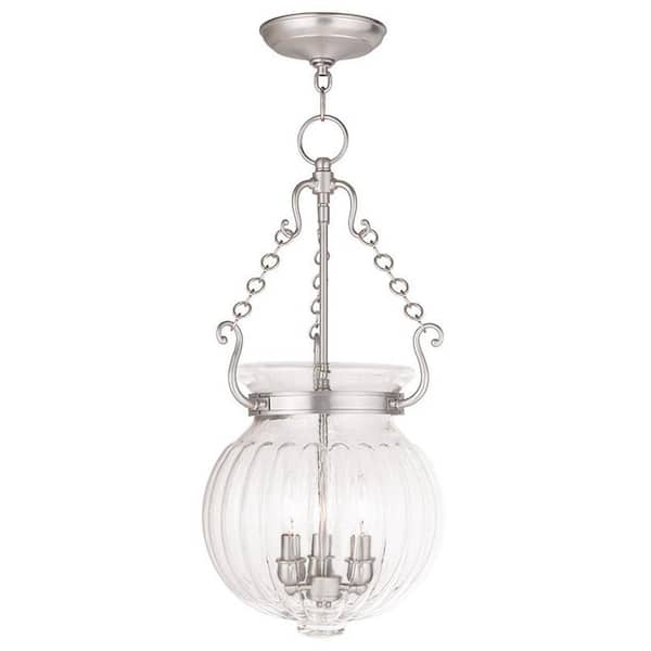 Everett 3 Light Brushed Nickel Pendant