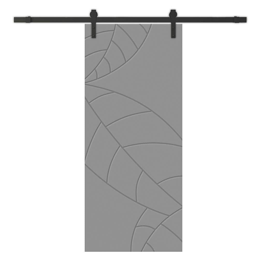 24 in. x 80 in. Light Gray Stained Composite MDF Paneled Interior Sliding Barn Door with Hardware Kit price history on PriceWatchPro