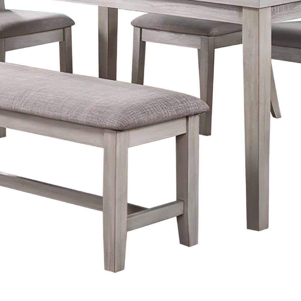 Gray Modern Dining Set with Table, 4 Chairs, and Bench