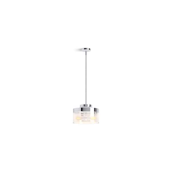 KOHLER Purist 2-Light Polished Chrome Shaded Pendant Light with Glass Shade