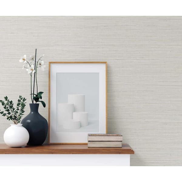 60.75 sq. ft. Tedlar Owl Grey Edmond Faux Sisal High Performance Vinyl Unpasted Wallpaper Roll
