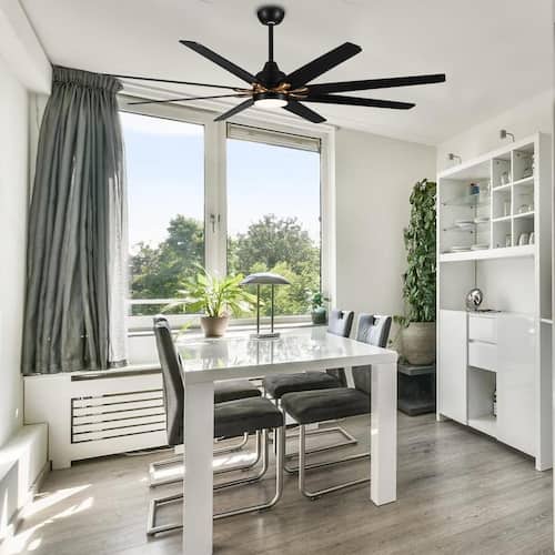 Modern Industrial 72 in. 1-Light Integrated LED Indoor Black Ceiling Fan Lighting with Dimmable Light Ceiling Fans With Lights
