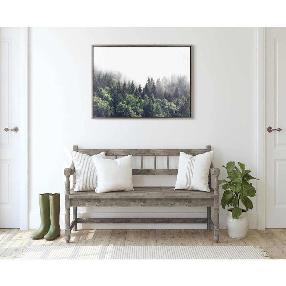 Lush Green Forest on a Foggy Day Landscape Canvas Print