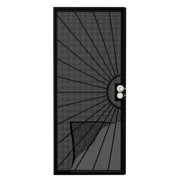 ARK DESIGN 32 in. x 80 in. Universal/Reversible Black Surface Mount ...