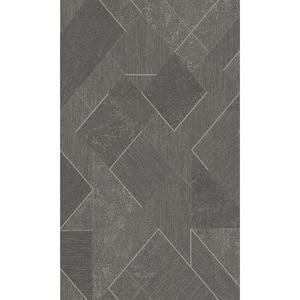 Black Textured Geometric Diamond Printed Non-Woven Non-Pasted Textured Wallpaper 57 Sq. Ft.