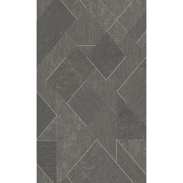 Walls Republic Black Textured Geometric Diamond Printed Non-Woven Non-Pasted Textured Wallpaper 57 Sq. Ft.