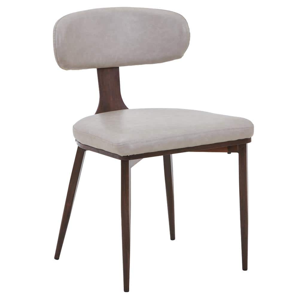 Dilenny Modern Light Grey Dining Chair with Stainless Steel Frame Padded Leather Side Chair Contemporary Kitchen Seating price history on PriceWatchPro