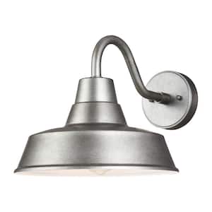 Barn Light 1 Light Weathered Pewter Modern Farmhouse Outdoor Wall Mount Small Lantern Sconce