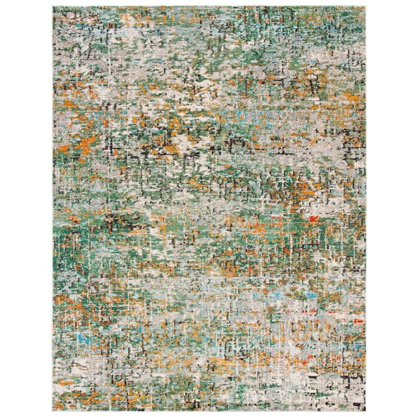 Madison 8 ft. x 10 ft. Green/Turquoise Abstract Gradient Area Rug