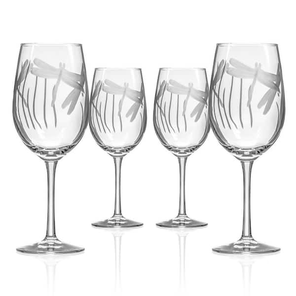 Rolf Glass Dragonfly 12 oz. Clear White Wine Glass (Set of 4)